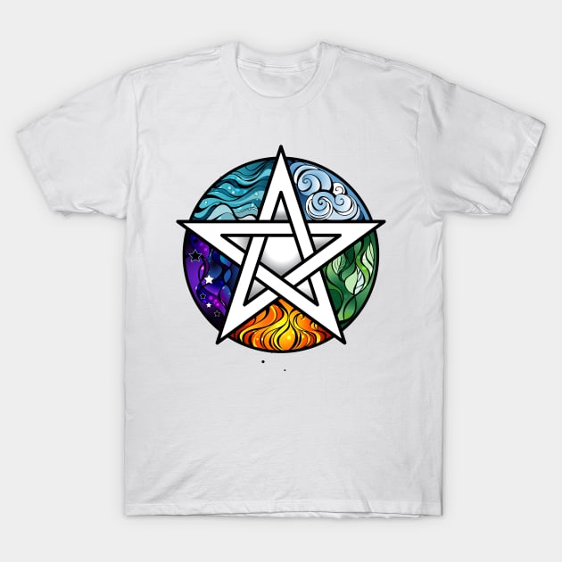 Bright Pentagram ( Wiccan Star ) T-Shirt by Blackmoon9